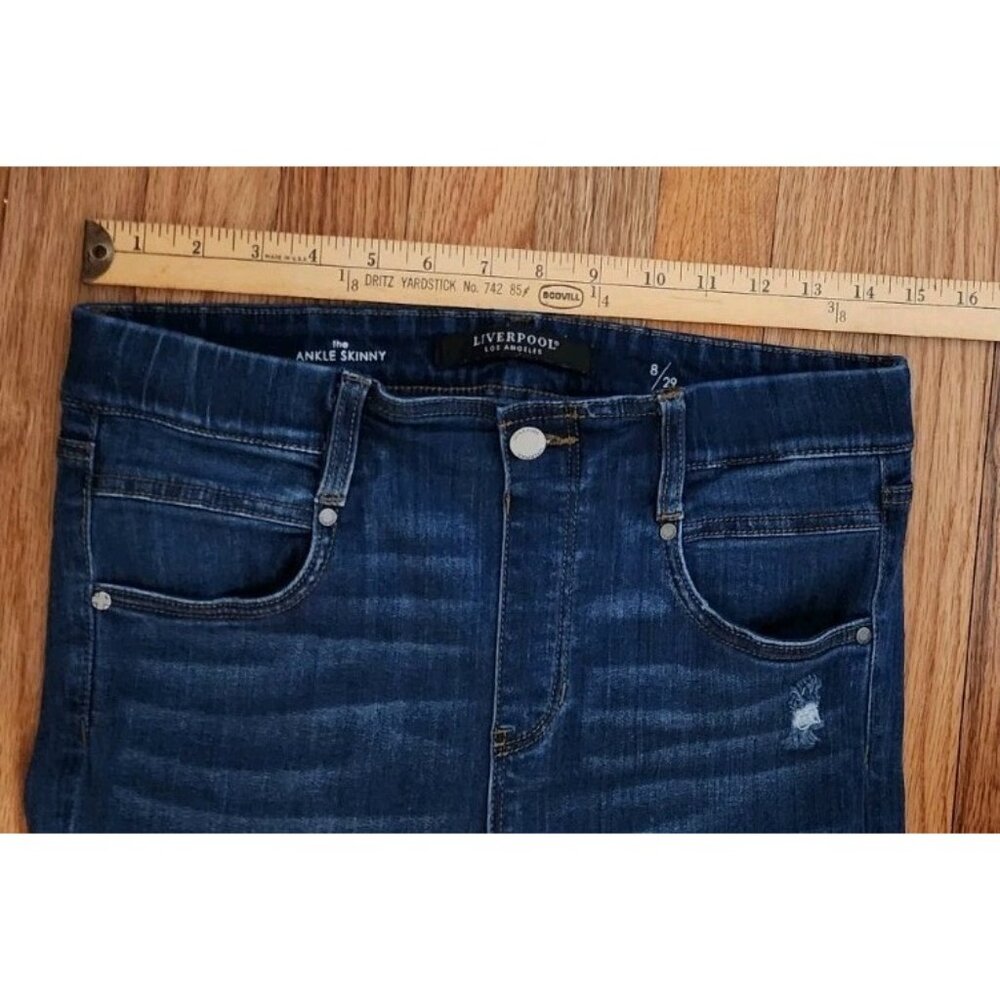 Liverpool Los Angeles Jeans 8 /29 Blue The Ankle Skinny Medium Wash Flex Stretch - Picture 4 of 8